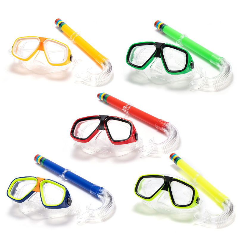 Freediving Mask Set - ผู้ใหญ่เด็กดําน้ําหน้ากากแว่นตาหายใจกันกระแทก Anti-FOG ทนทานแว่นตาว่ายน้ําใต้น้ํา Band ชุดดําน้ําดูปะการัง
