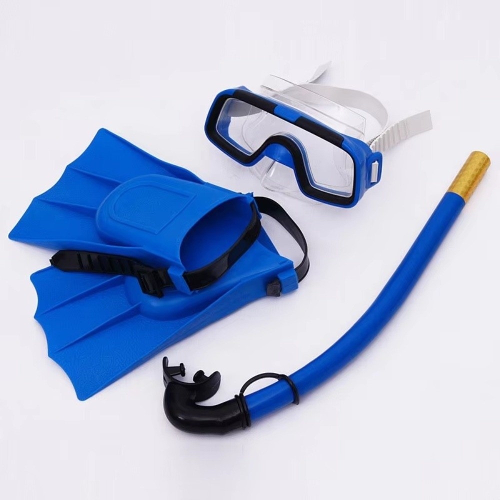 Freediving Mask Set - ใหม่ชุดหน้ากากดำน้ำเด็กป้องกันฝ้าแบบปรับได้ใช้งานง่ายแว่นตาว่ายน้ำหน้ากาก PVC สน็อกเกิลฟินส์ชุดอุปกรณ์ดำน้ำ