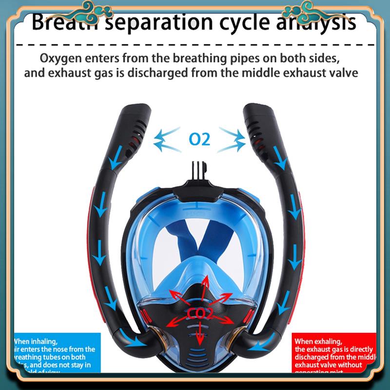 Freediving Mask Set - ล่าสุดหน้ากากดําน้ําหลอดคู่ซิลิโคนหน้ากากดําน้ําผู้ใหญ่ว่ายน้ําหน้ากากดําน้ําแว่นตาใต้น้ําหน้ากากหายใจ