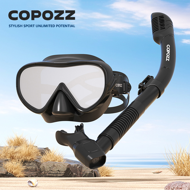 Freediving Mask Set - COPOZZ หน้ากากดำน้ำแบบใหม่ หน้ากากมองเห็นได้รอบทิศทาง ชุดหน้ากากดำน้ำใต้น้ำ ชุดดำน้ำแบบ HD