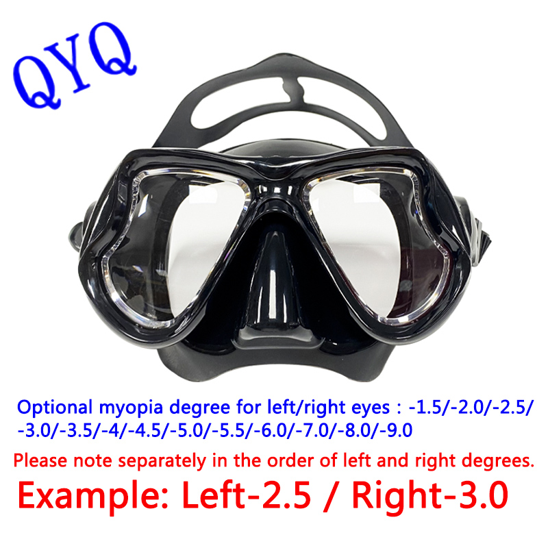 Freediving Mask Set - สายตาสั้นดำน้ำหน้ากากดำน้ำดูปะการังชุดสายตาสั้นแว่นตาว่ายน้ำสายตาสั้นสายตาสั้น-1.5ถึง-9.0