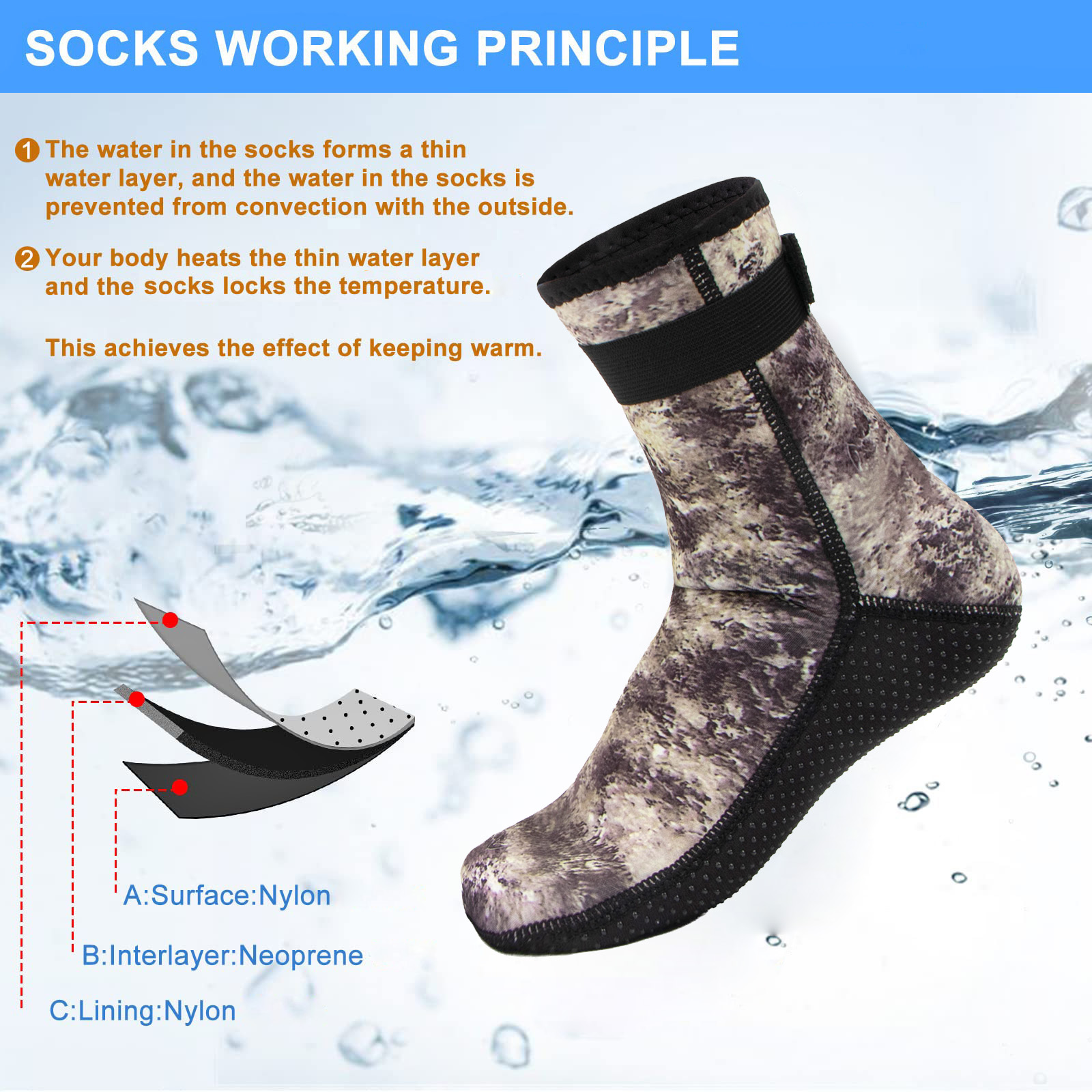 3mm ถุงเท้าน้ํา Neoprene ถุงเท - Aquatic Sports Shoes บทวิจารณ์และราคา