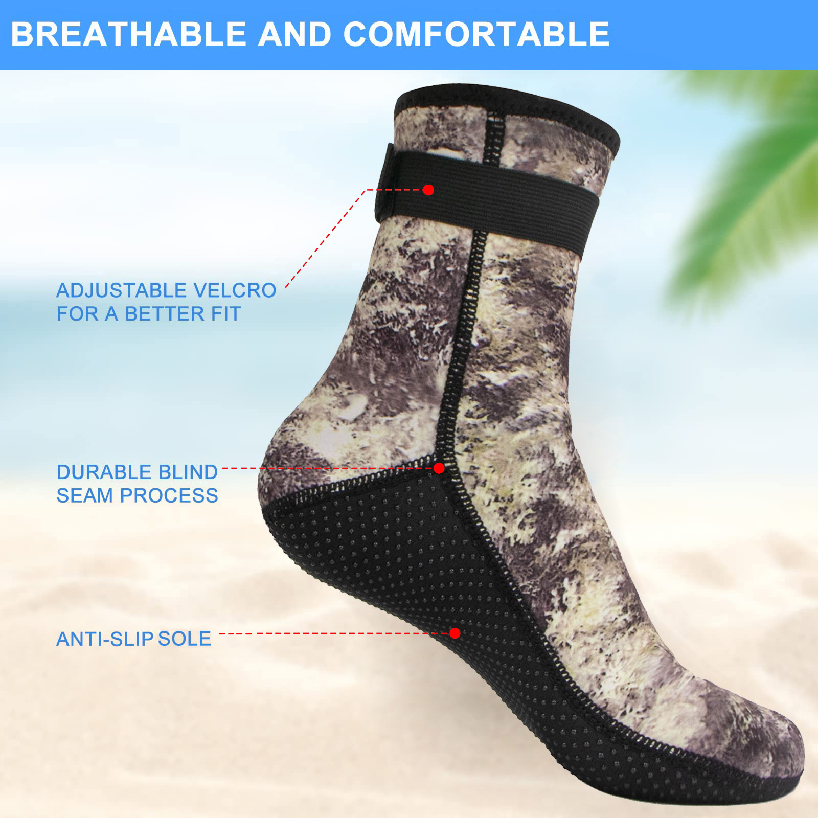 3mm ถุงเท้าน้ํา Neoprene ถุงเท - Aquatic Sports Shoes บทวิจารณ์และราคา